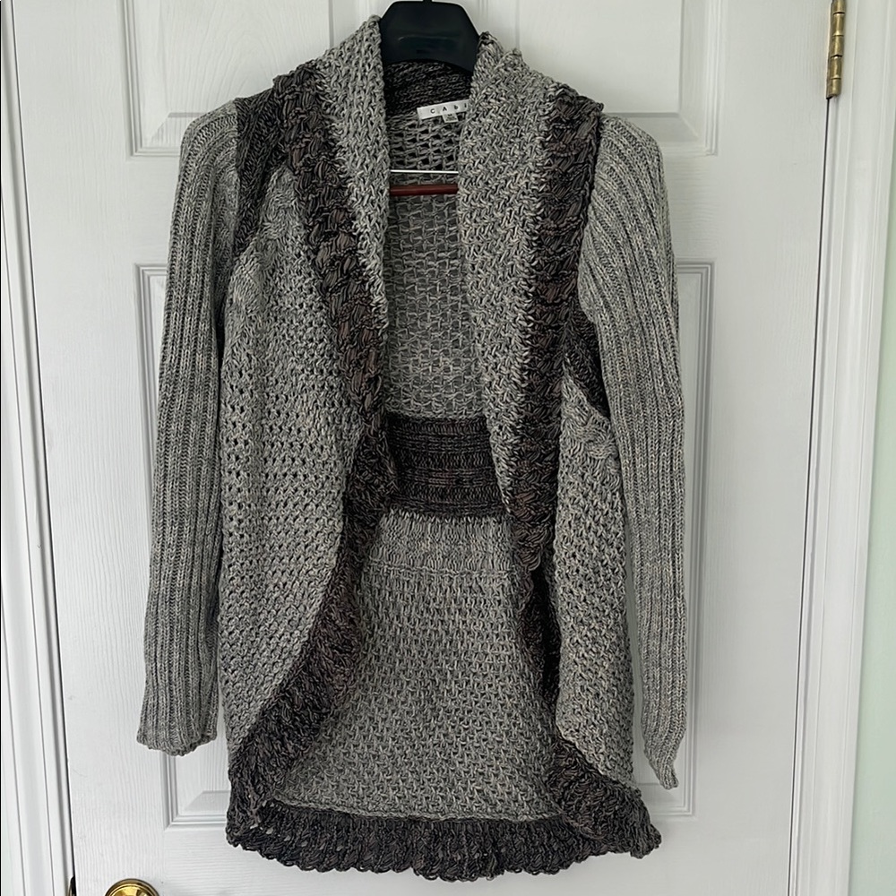 CAbi Gray and Brown Women's Sweater